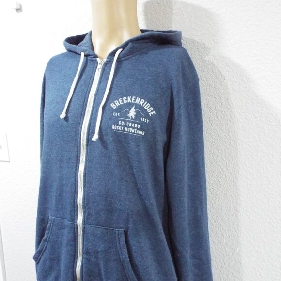 Tech Styles Men's Full Zip Breckenridge Hoodie Back Graphic Charcoal Size XL - Picture 7 of 11